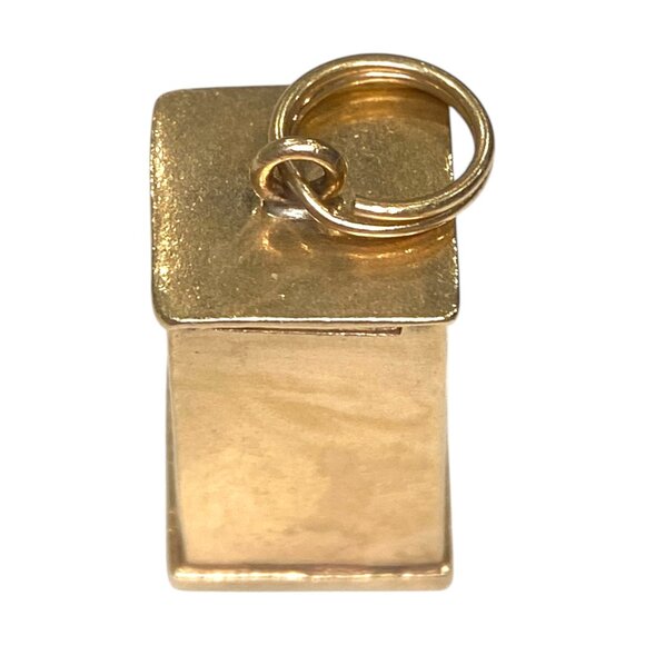 Vintage 14K Gold Articulating Phone Booth Charm Pendant - Picture 5 of 7